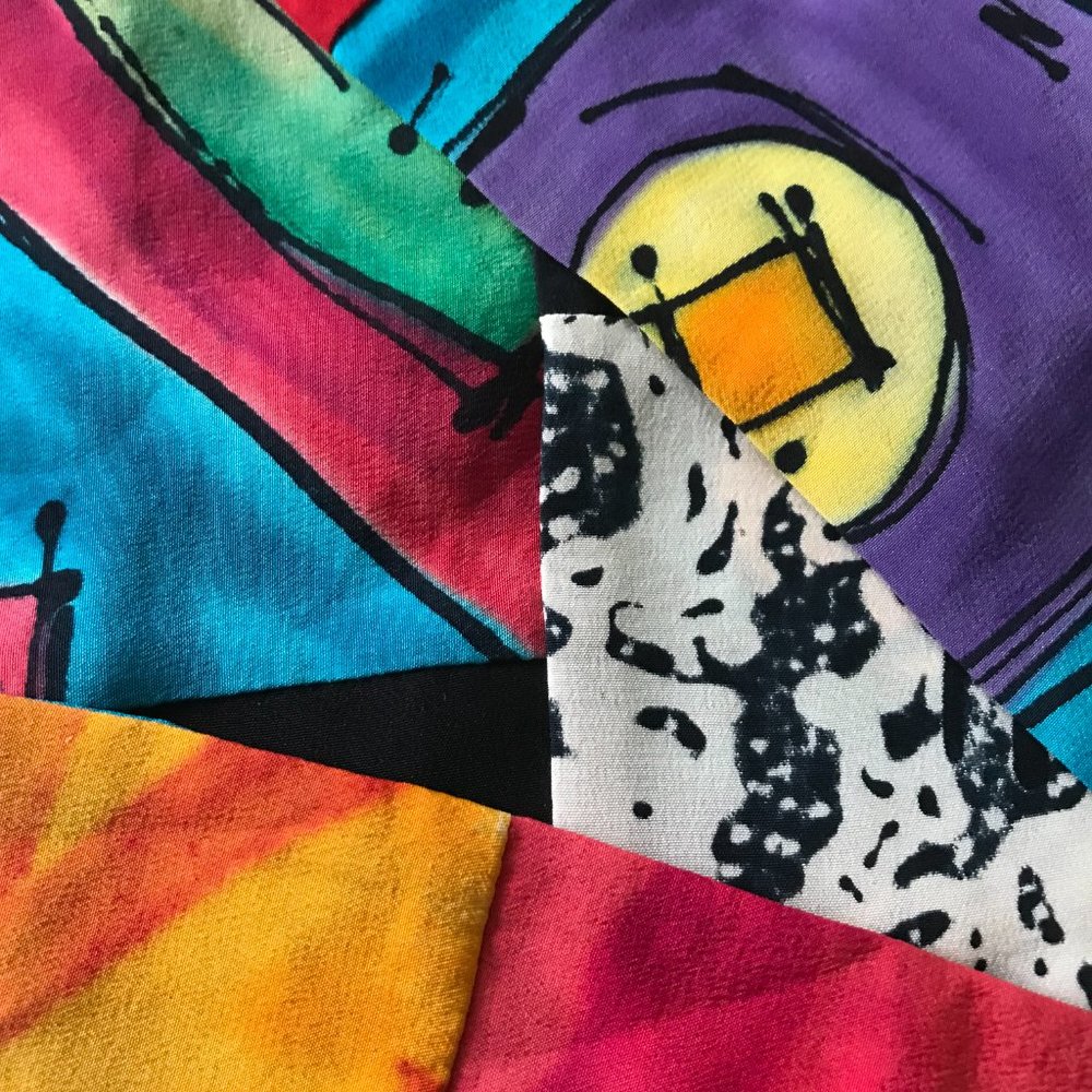 Sandwashed Silk Hand Painted Patchwork Artist Sca… - image 7